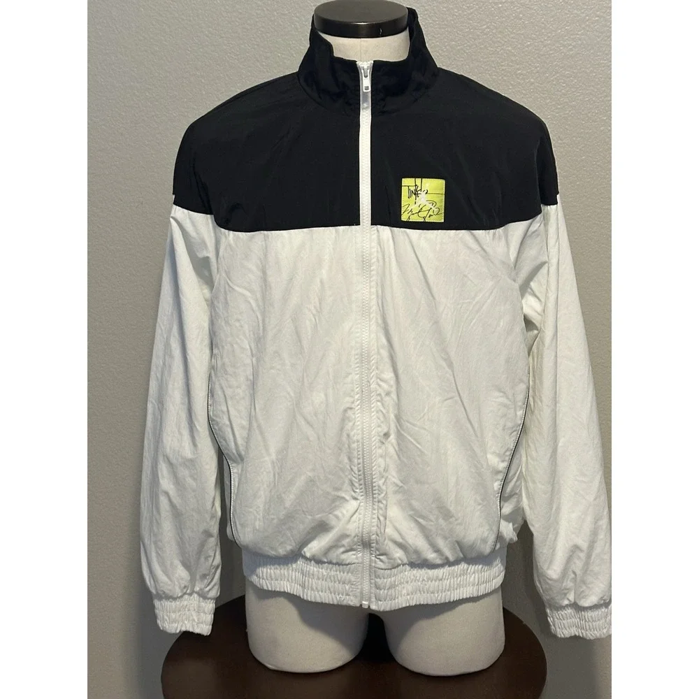 NIKE AIR JORDAN Tinker Hatfield Legacy Track Jacket Men L White Black BQ0295-010
